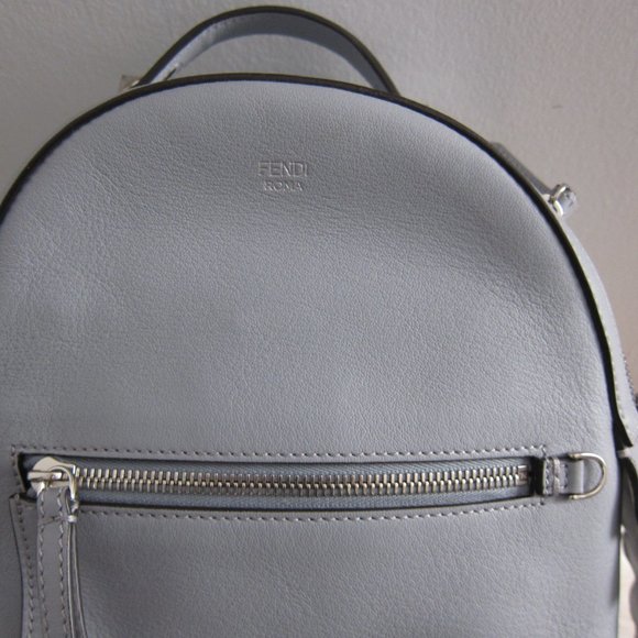 Fendi By The Way Backpack Studded Leather Mini Light Blue - Picture 2 of 12